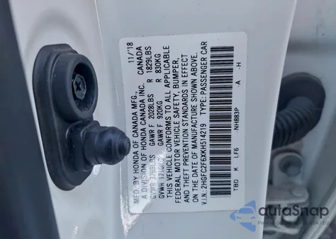 2019 Honda Civic Lx from USA, damaged, VIN 2HGFC2F6XKH514219